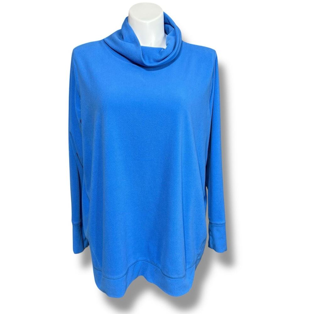 Tek Gear Womens Fleece Sweatshirt Tunic Top Funnel Neck Long Sleeve Pullover 2X